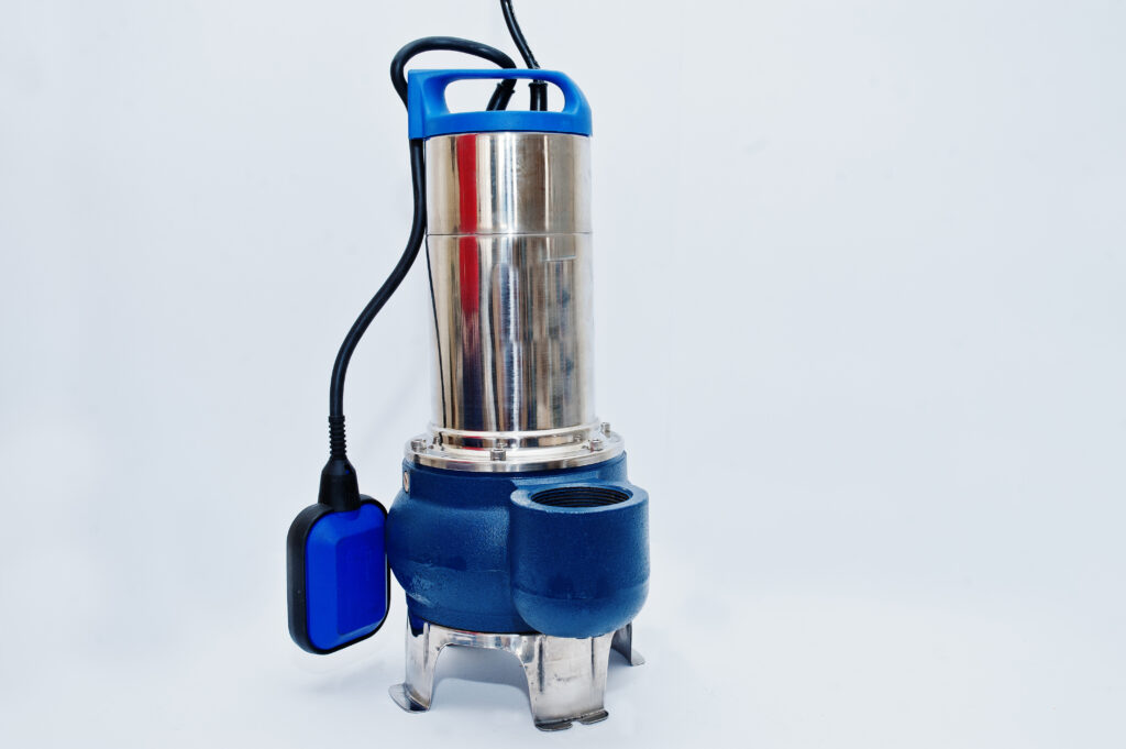 deep well submersible pump isolated white
