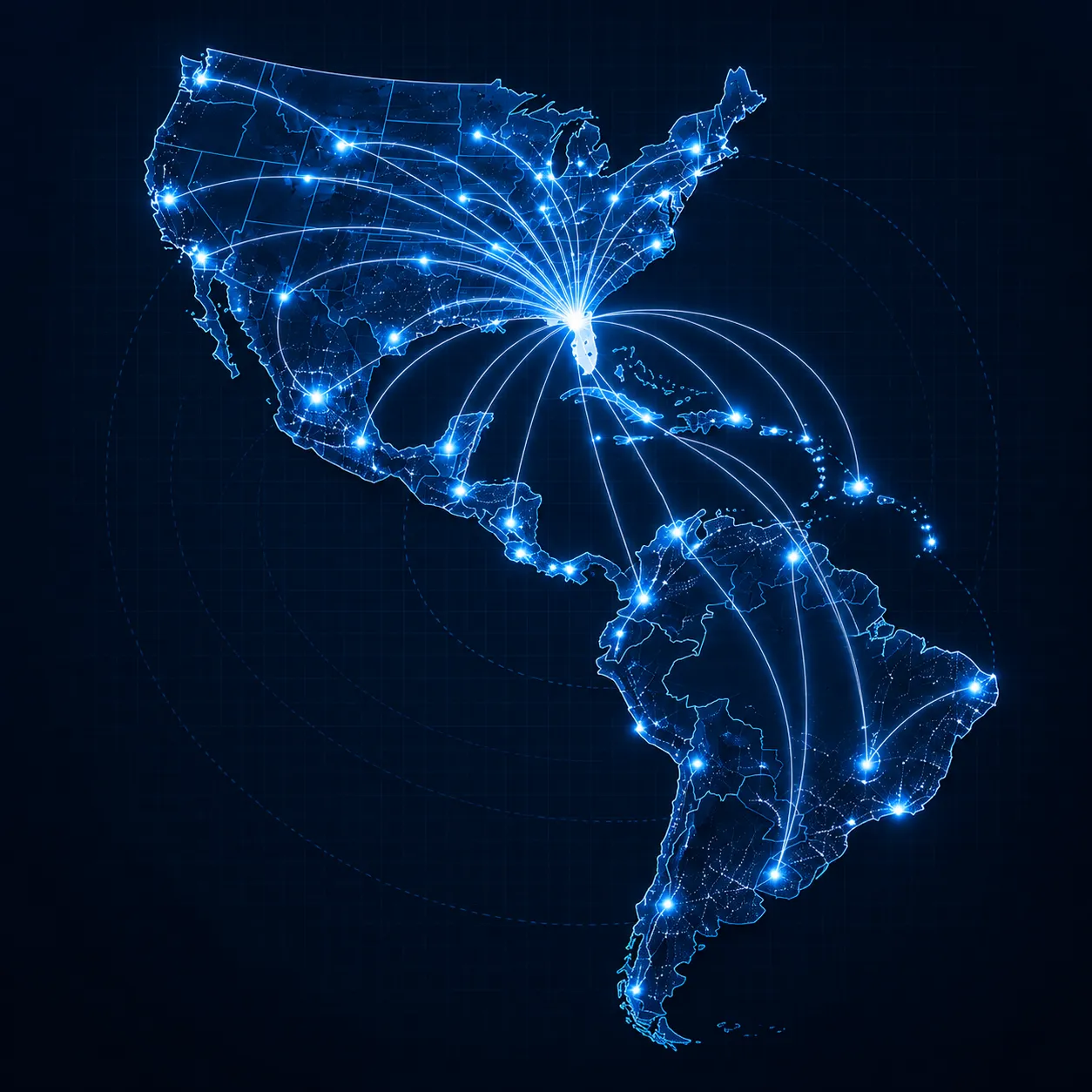 AMED-US nationwide and international distribution network map